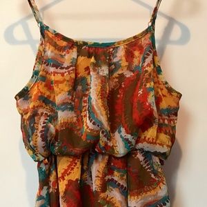 Patterned spaghetti-strap dress